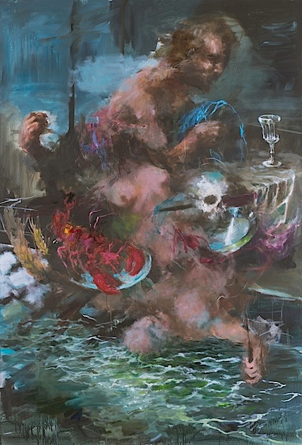 Alexander König: Die Insel, 2019, oil on canvas, 130 x 190 cm

